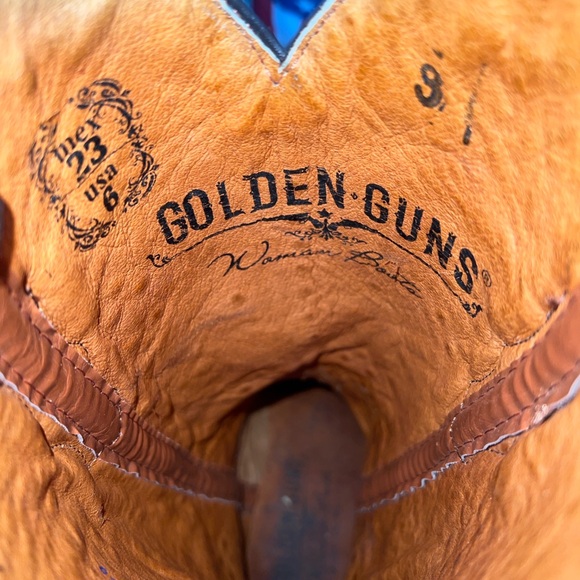 Golden Guns Distressed Brown Embroidered/Crystal   Western Boots  US6 MEX23 - Picture 7 of 12